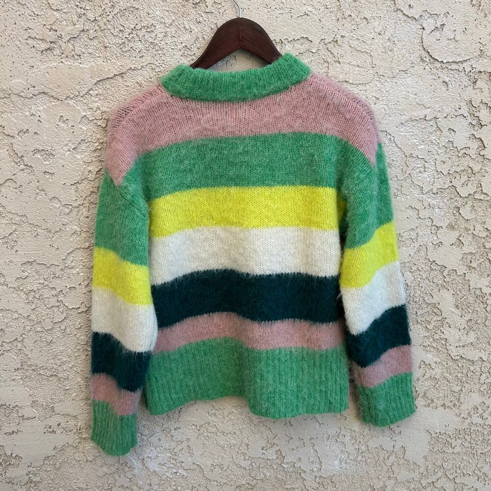A New Day Fuzzy Stripe Sweater Pastel Colorblock Size Small